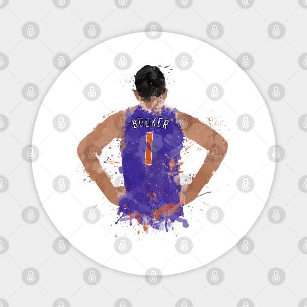 Devin Booker Paint Splatter Art Magnet by slawisa